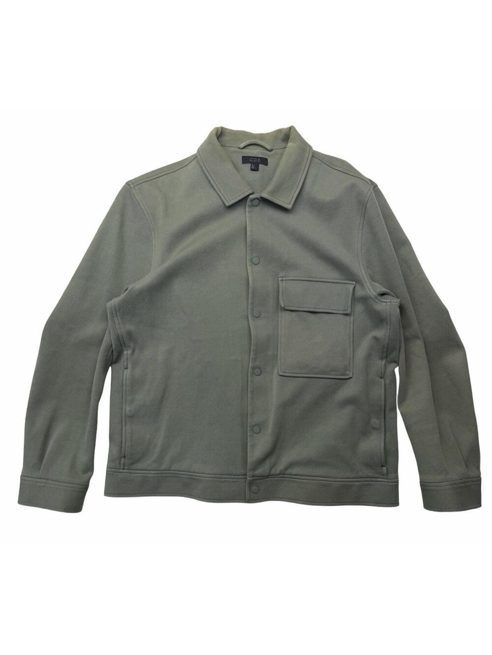 COS Button Up Shirt Jacket Cotton Twill Sage Green Size L
